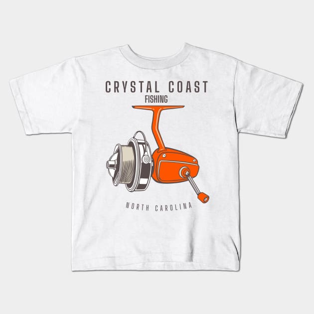 North Carolina Crystal Coast Fishing in NC Kids T-Shirt by Contentarama